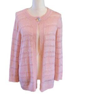 Marc New York Pink Long Sleeve One Button Casual Cardigan Sweater in Size L